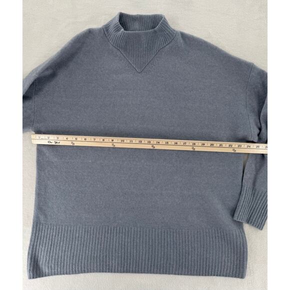 Everlane Gray Blue Wool Yak Hair Sweater Mock Neck Pullover Large Cozycore - Picture 11 of 11